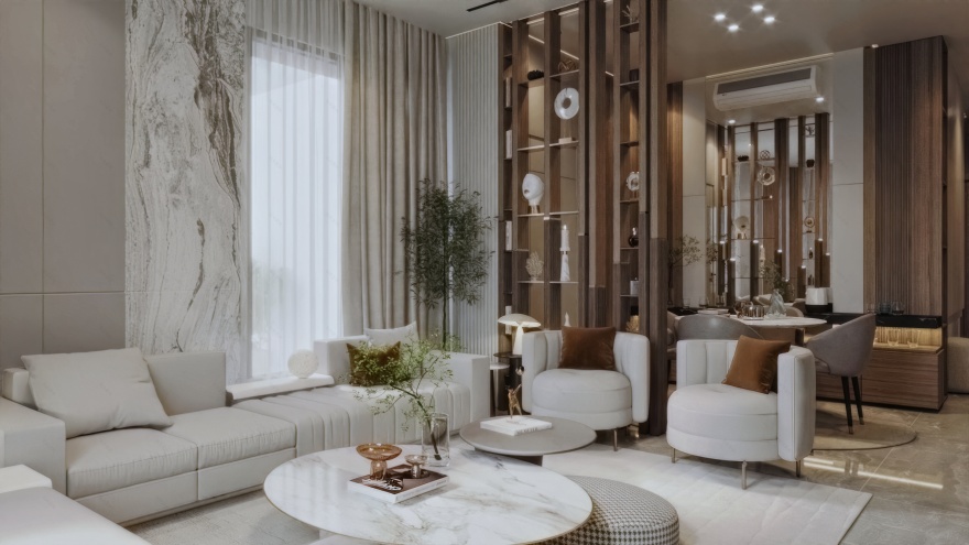 Living Room 01 + Kitchen室内场景-19