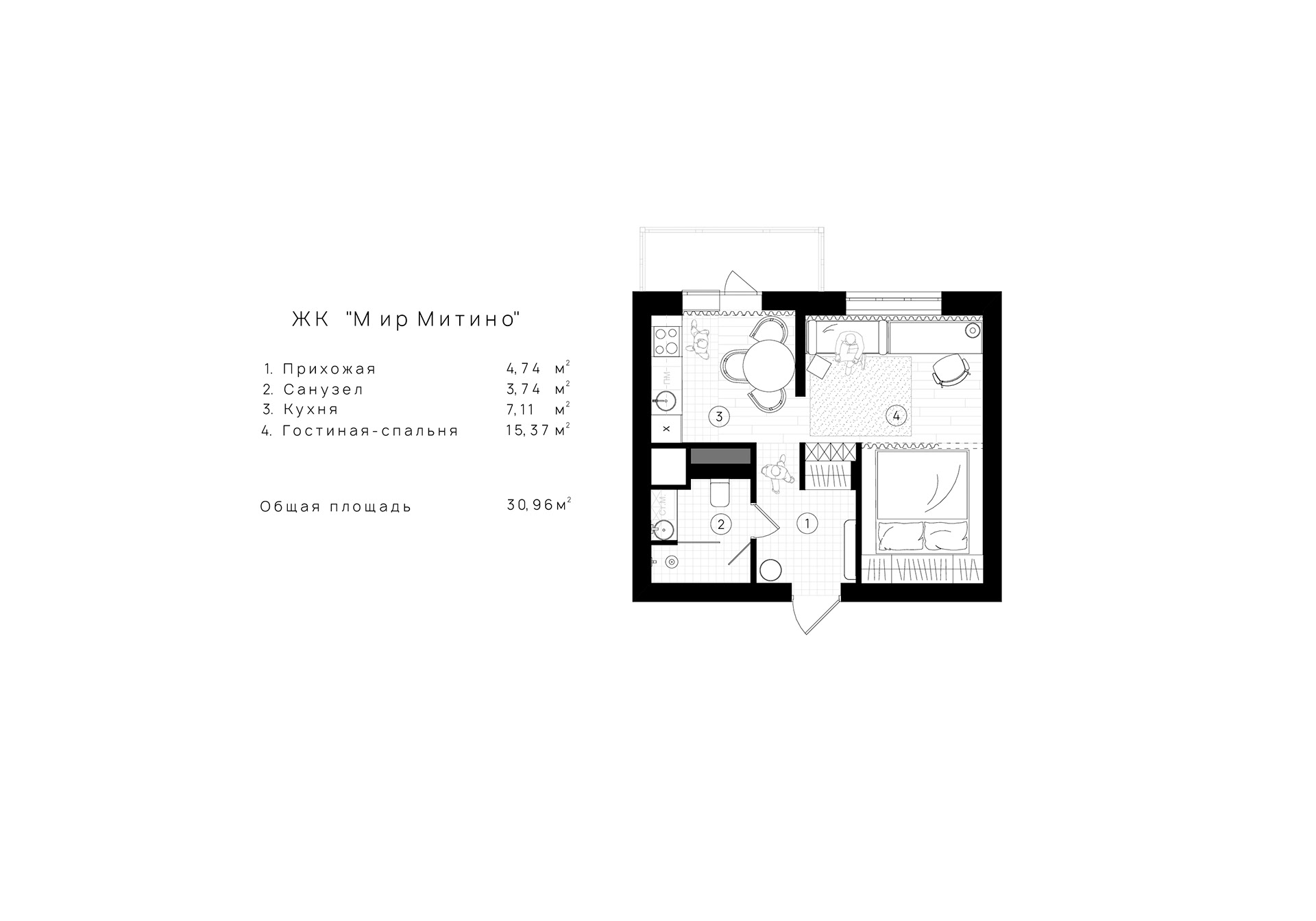 30.96㎡ 白色系小空间设计-0