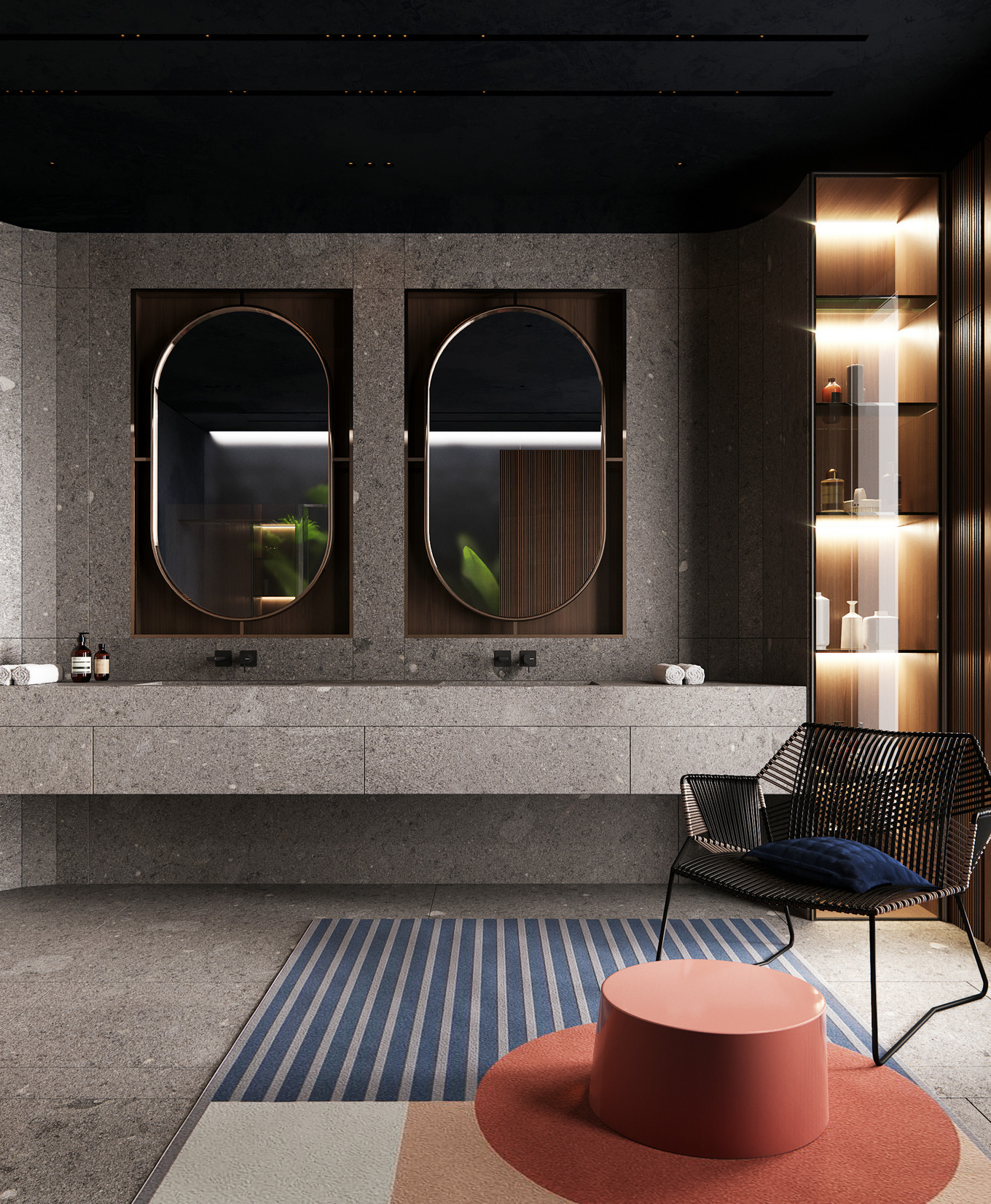 现代简约线条感别墅设计-17