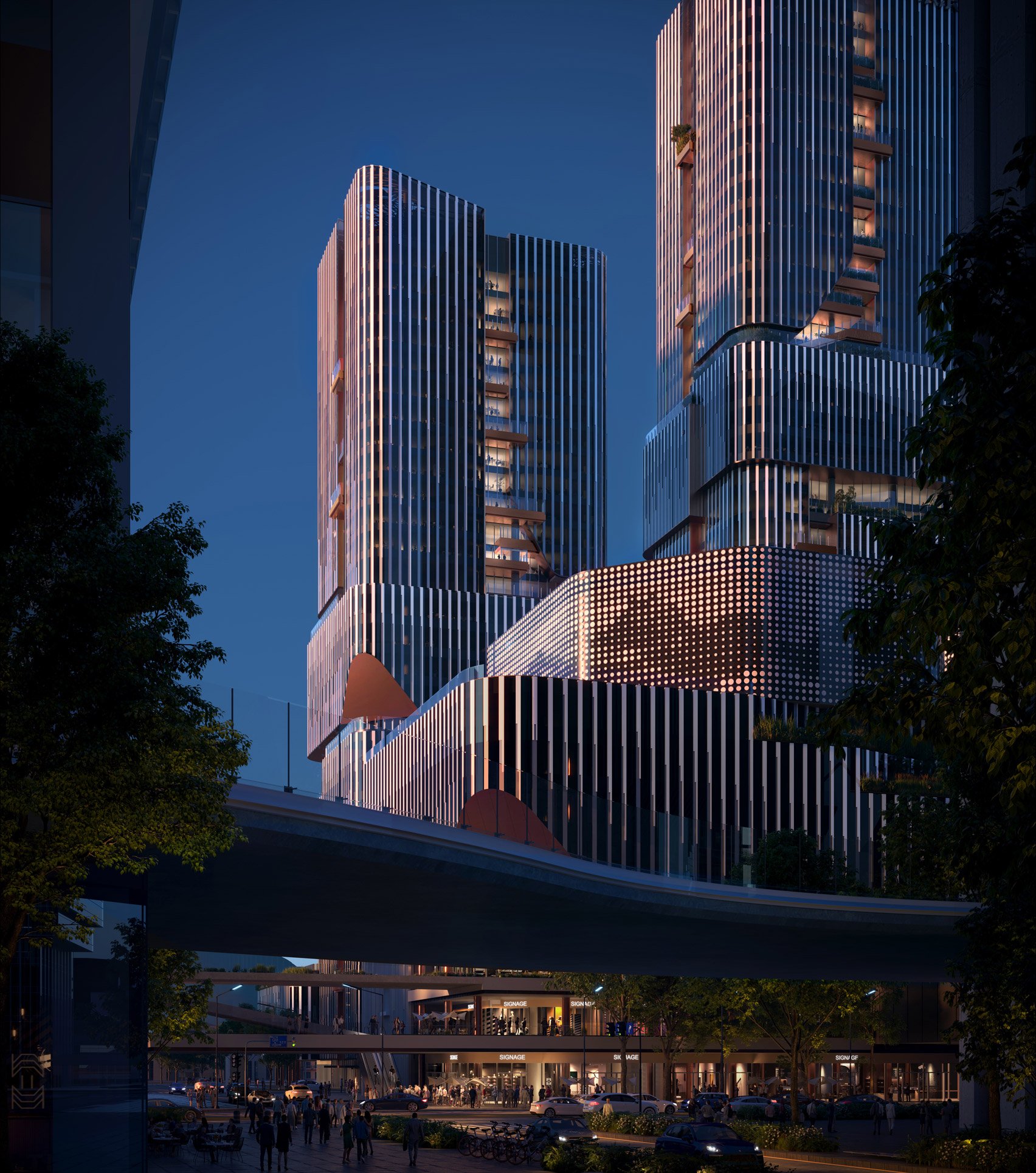 深圳“瀑布”立面摩天大楼丨中国深圳丨Büro Ole Scheeren-14