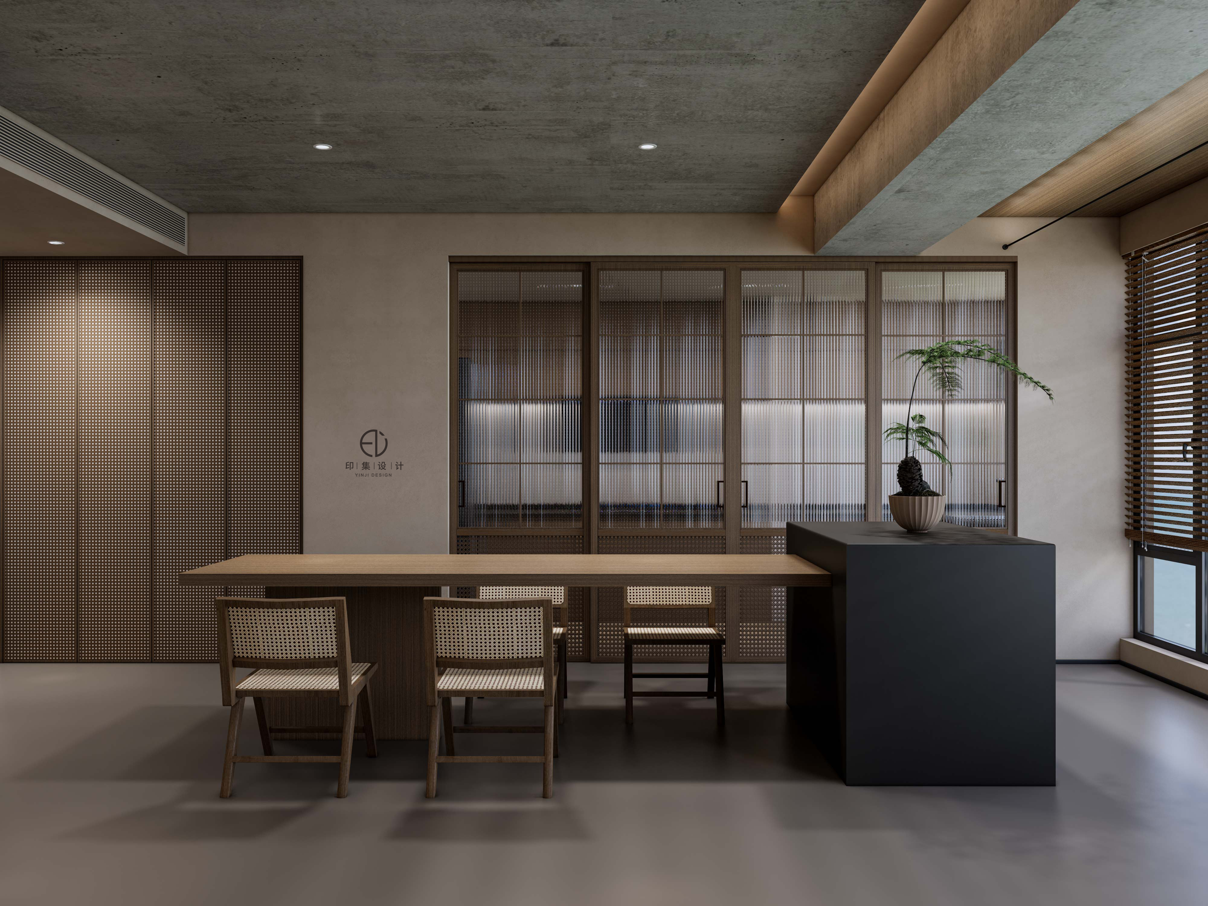 128㎡黑胡桃侘寂风：身居简素，黯然亦安然-5