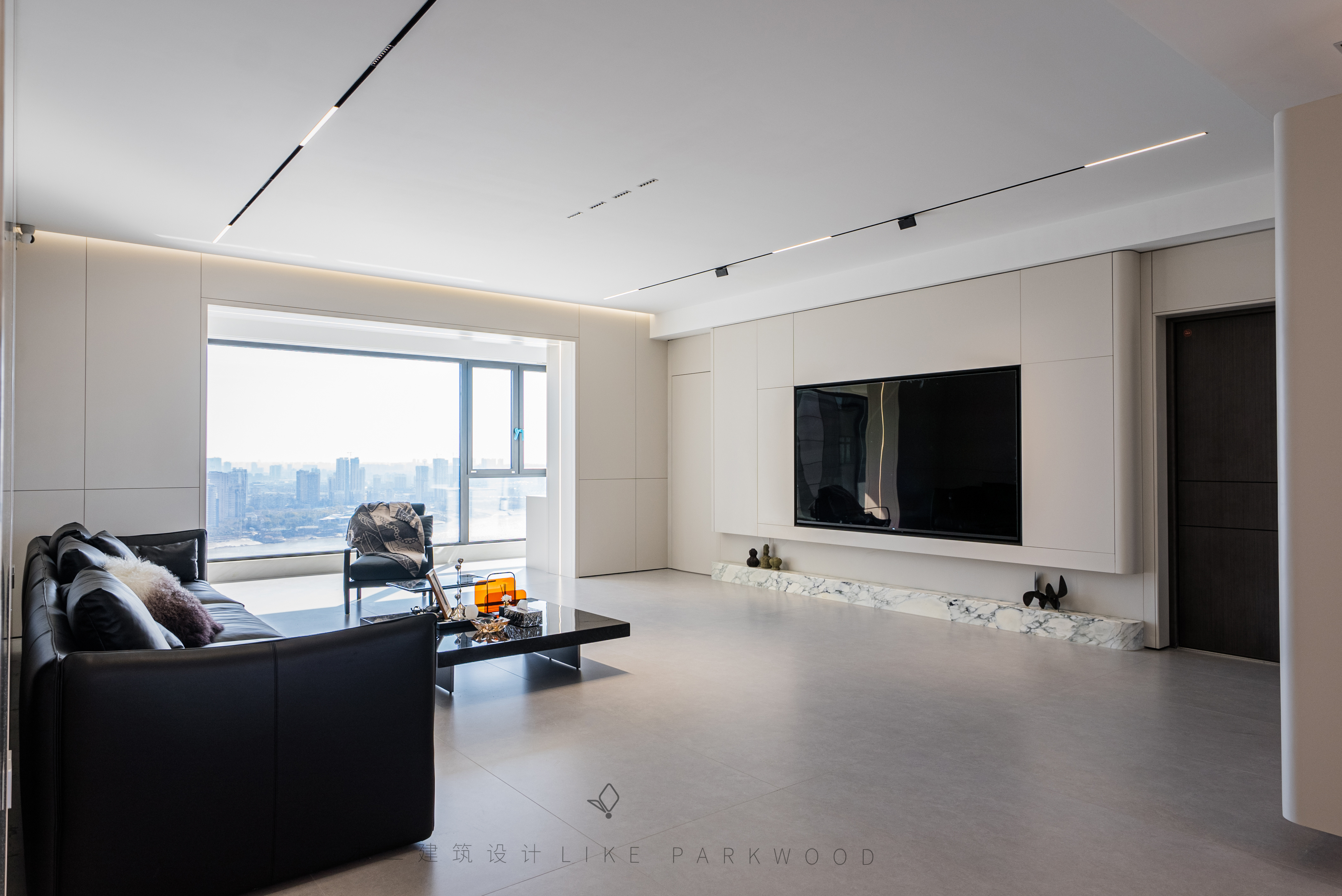 木二设计|298平极简滨江平层-1