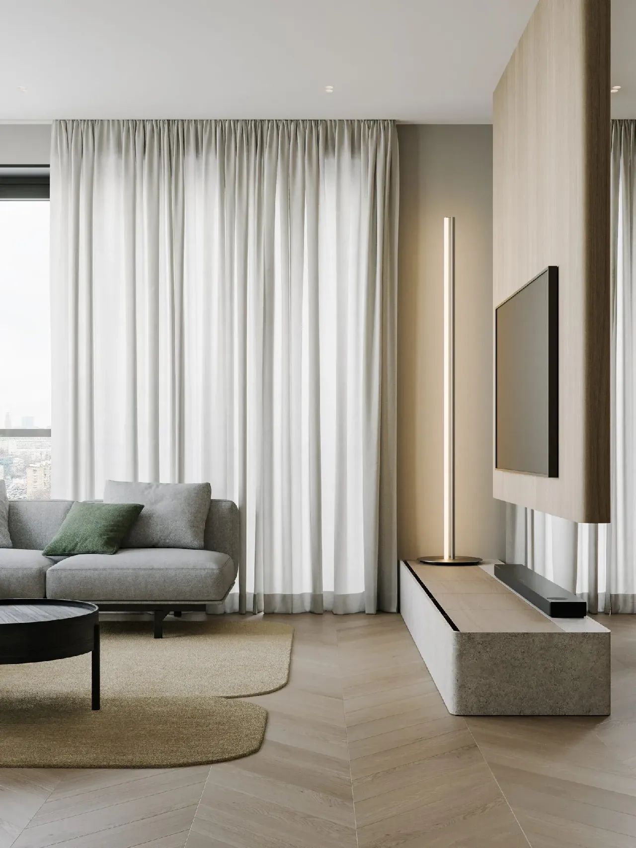 128㎡三居室室内设计-2