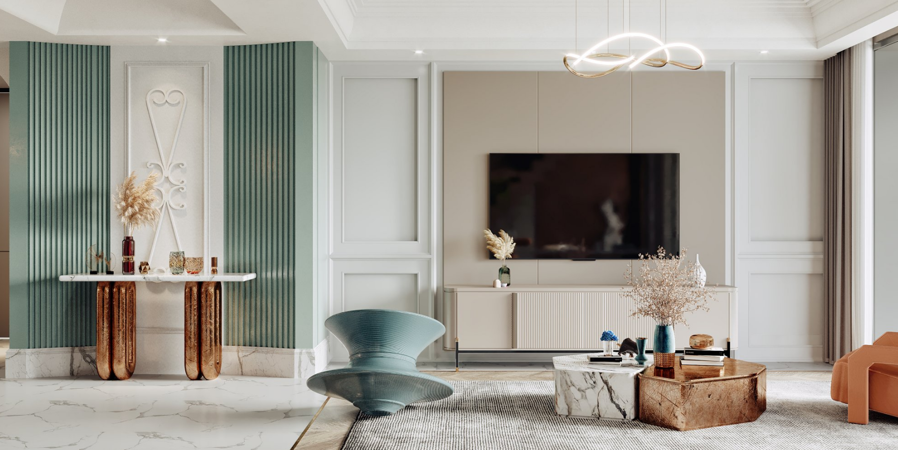 北欧风浪漫平层设计-3