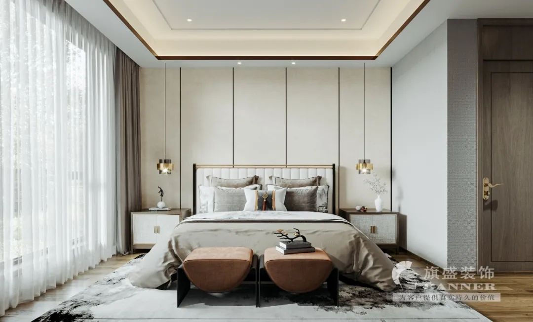 白桦林小区新中式风格平层设计丨旗盛-32