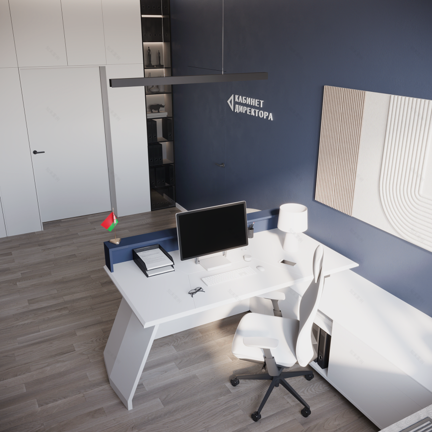 政府机构设计项目(办公室空间室内设计与3D可视化)-23