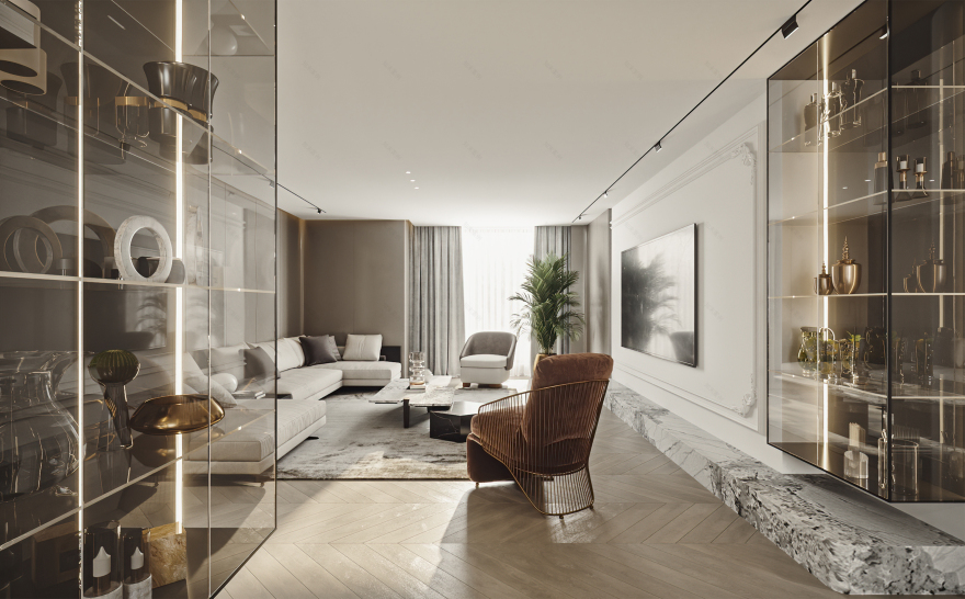 派逃设计|128m²意式轻奢风私宅-17