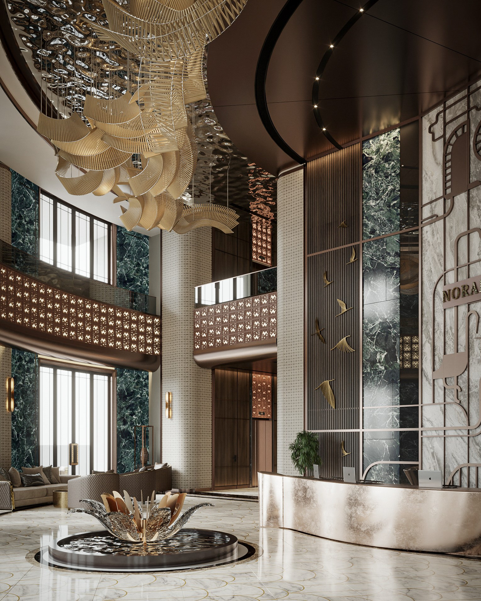 3dsMax 贵宾酒店大堂场景-15