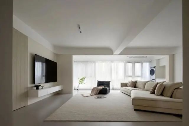 140㎡现代奶油风住宅设计-5