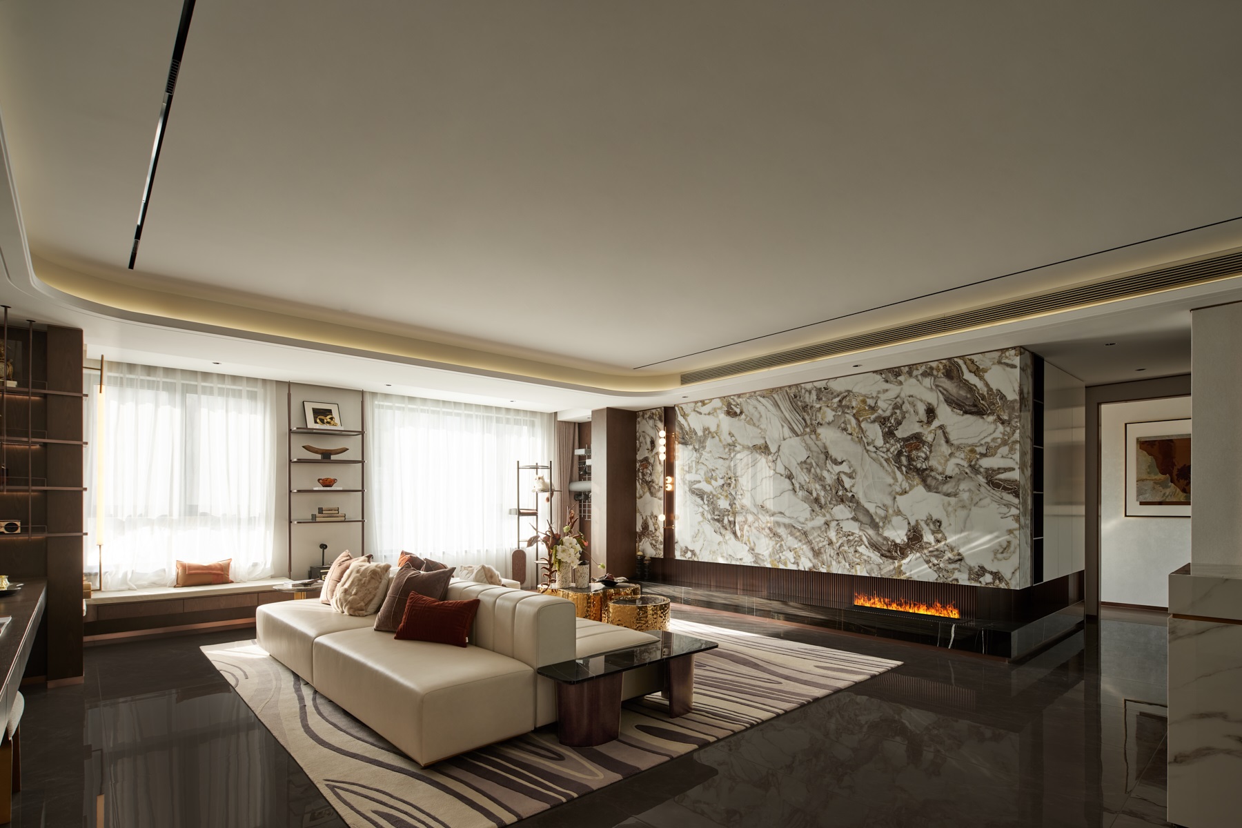 180㎡现代轻奢风丨高迪设计-4