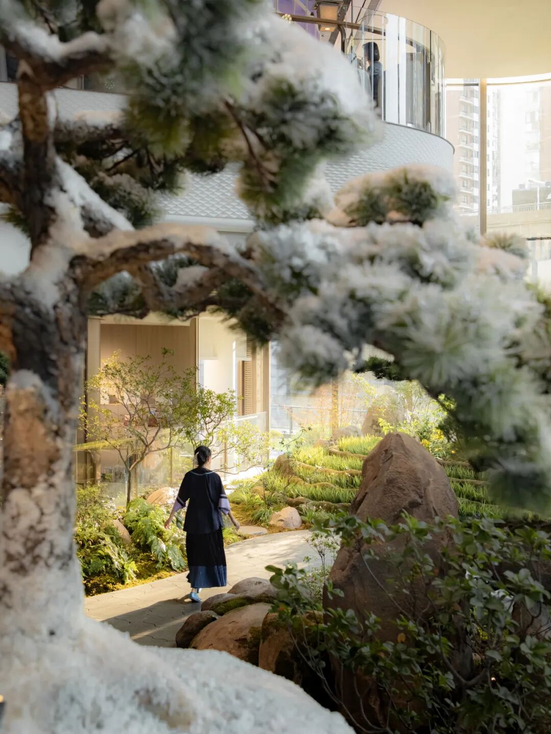 喜随作品|壶中胜境·商业中庭的科技国风微缩园林-404