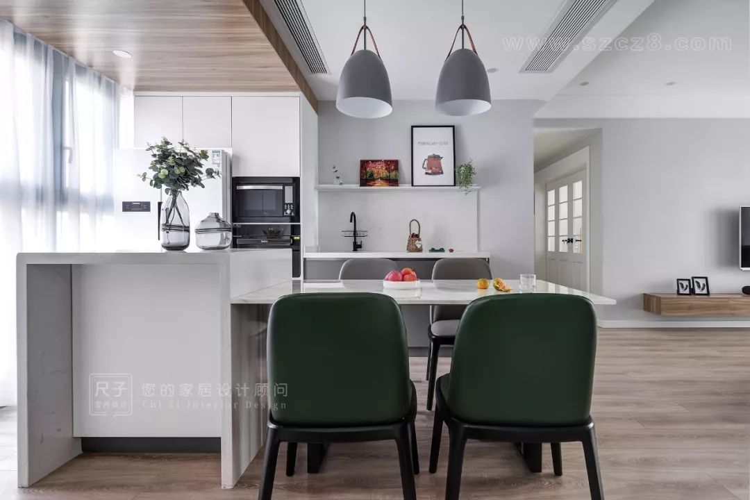 128㎡现代简约家,阳光餐厨区的魅力与生活阳台的巧妙改造-58