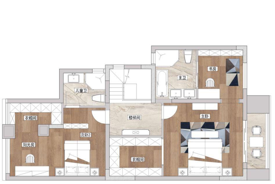 暖男标配的家 | 法式质感美式小清新混搭,打造 280㎡优雅生活空间-53