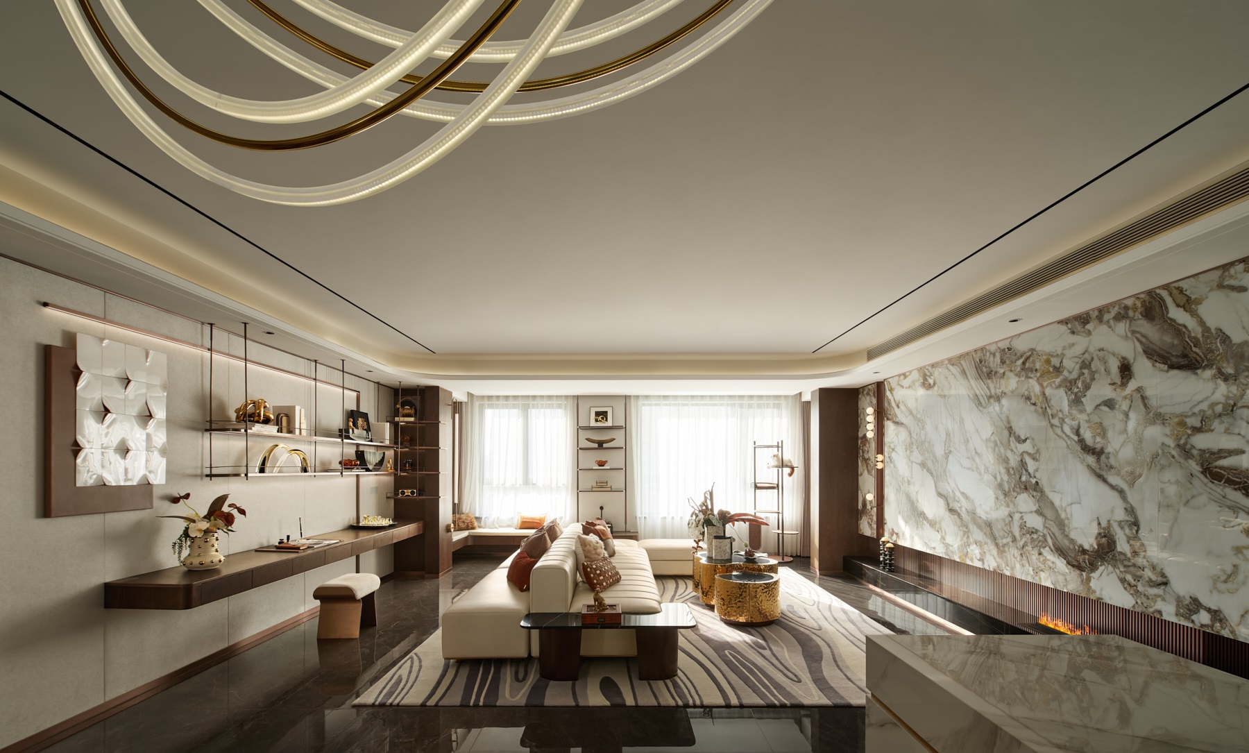 180㎡现代轻奢风丨高迪设计-3