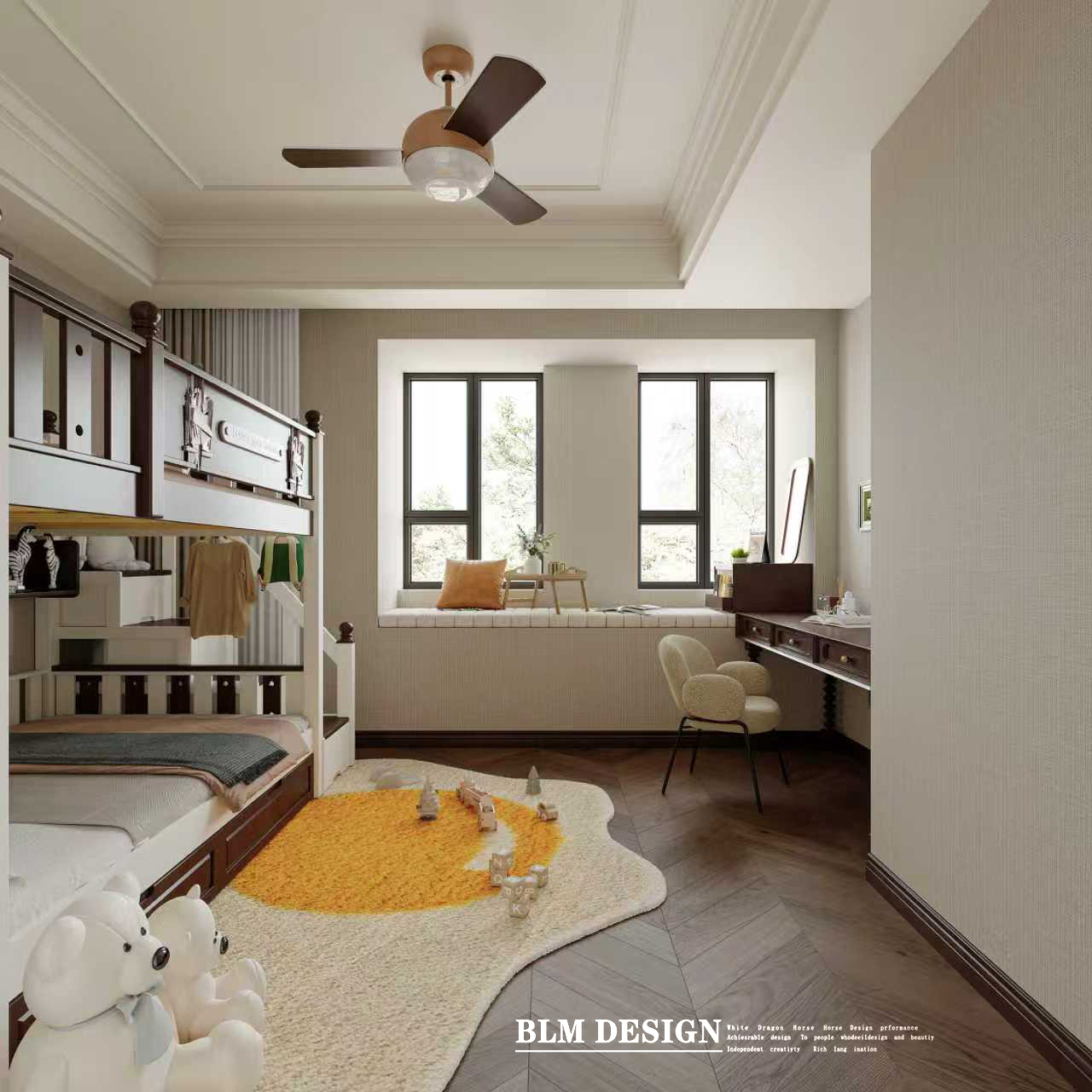 美式别墅效果图案例-5