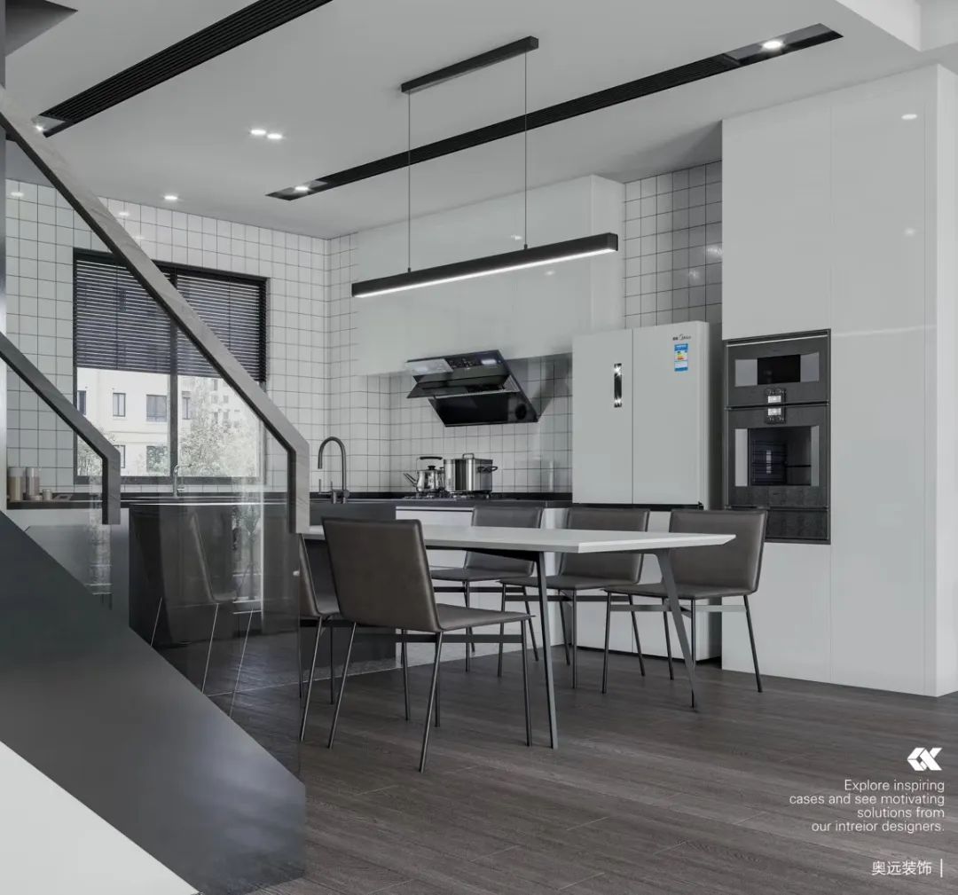 现代简约四季美庐,黑白灰纯空间演绎自然与家-14