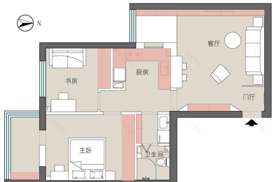 69 平米两居室收纳改造,打造轻奢生活空间-16