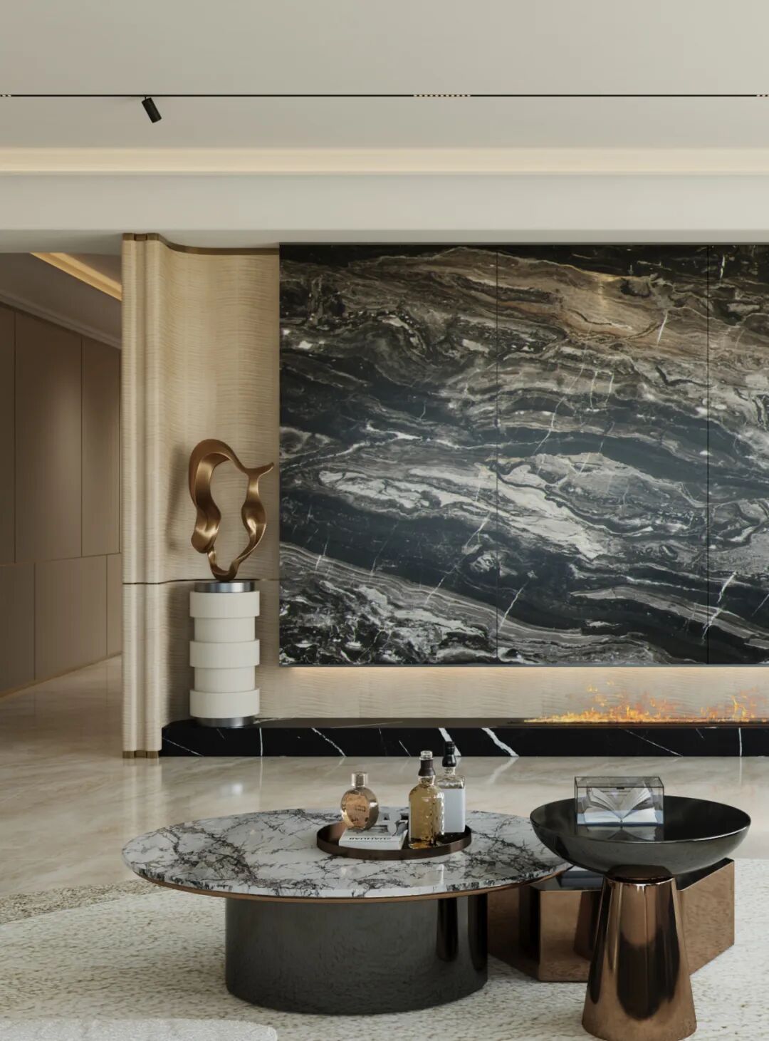 600㎡现代轻奢风丨浏河景苑丨中国湖南丨纵向·空间设计-6