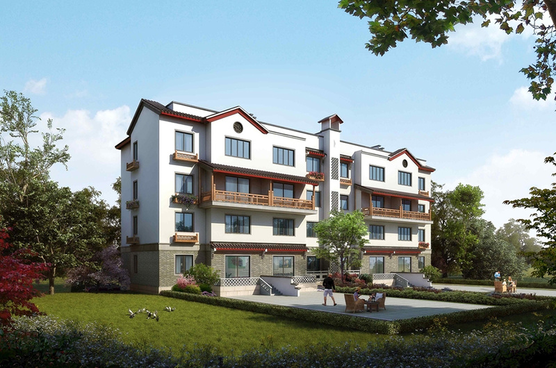 联排别墅双拼别墅建筑外观设计案例效果图-19