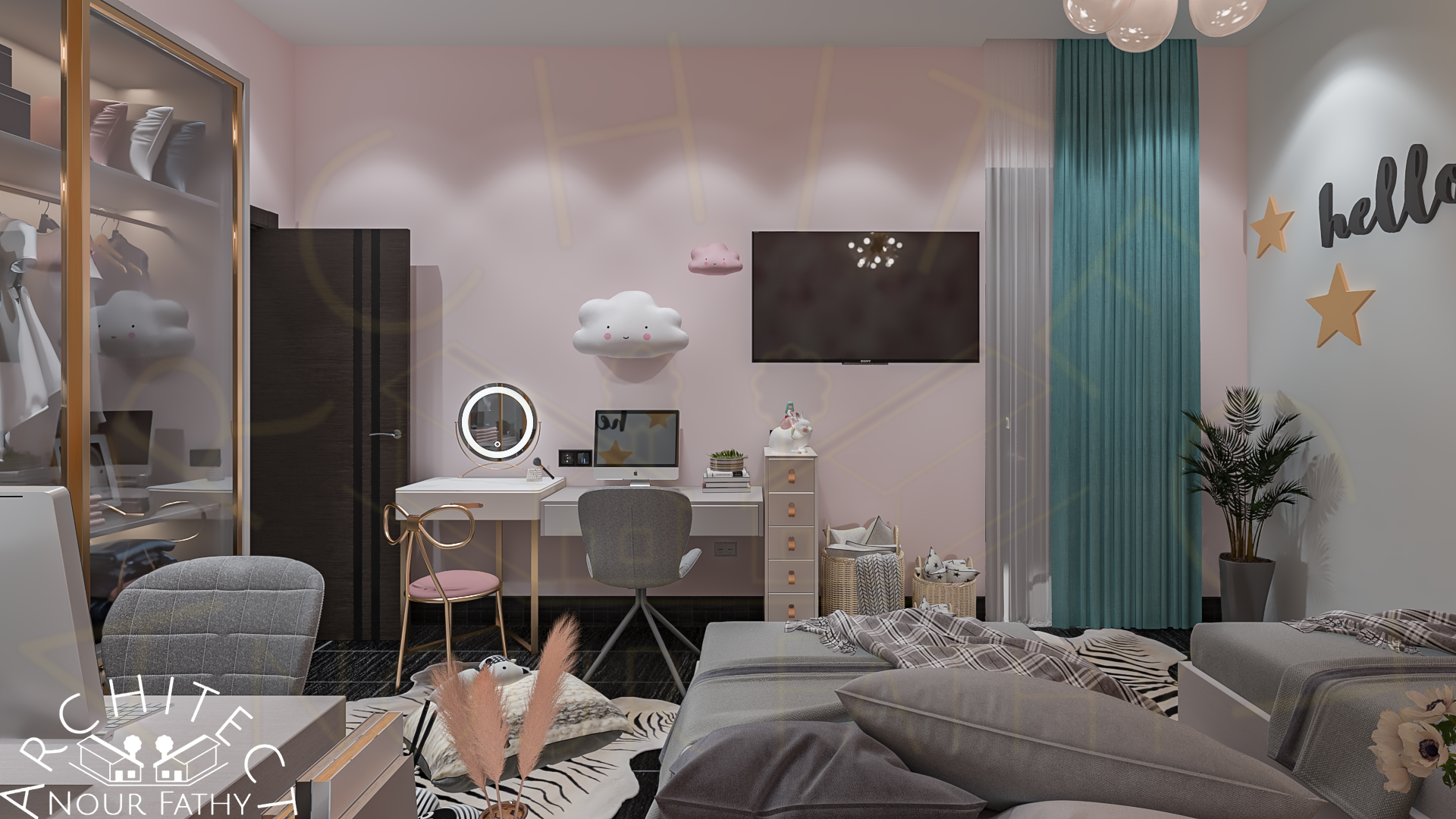 Modern Black Design for a Flat in EGYPT-26