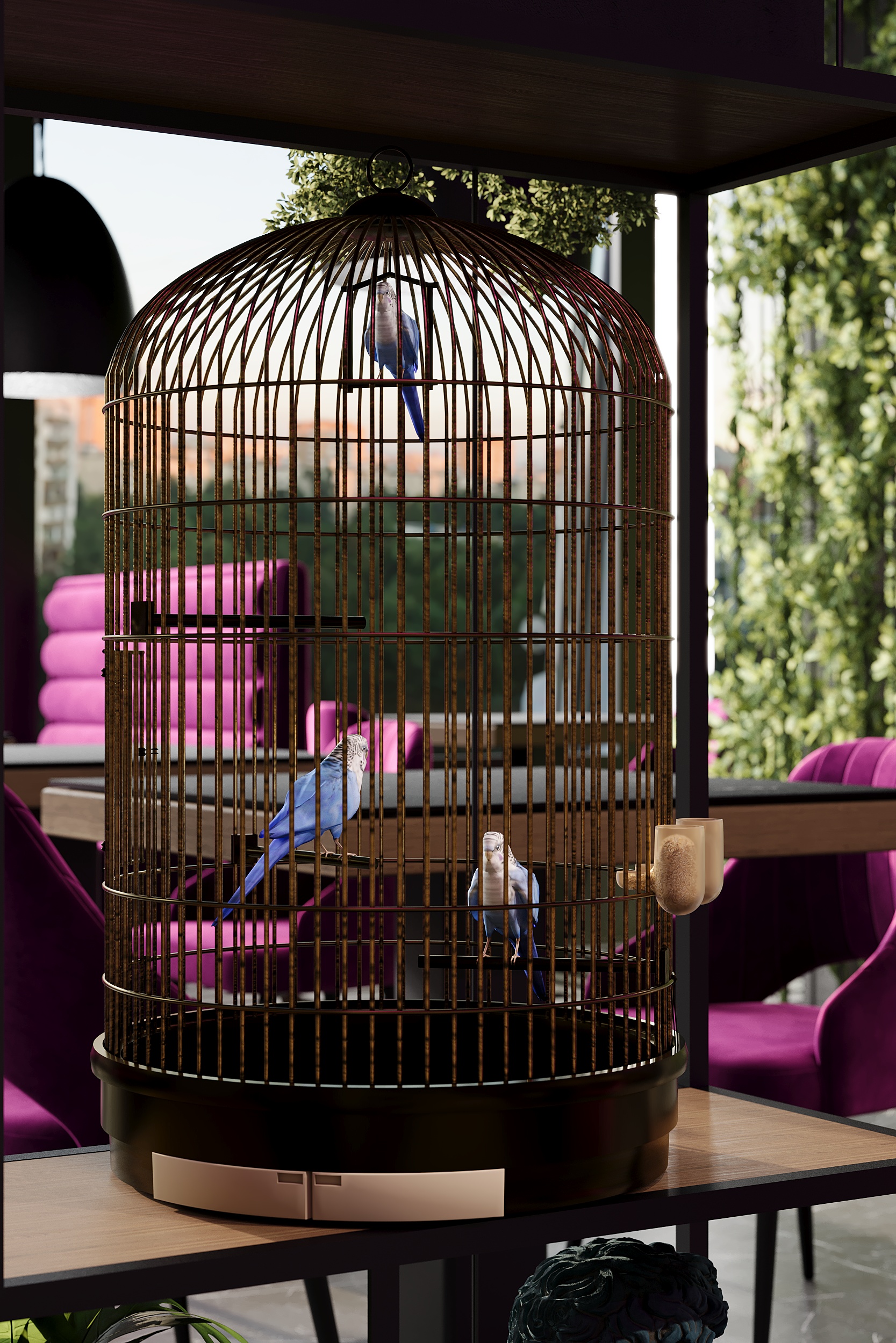 Neon Lounge Café Interior | Commercial Space-5