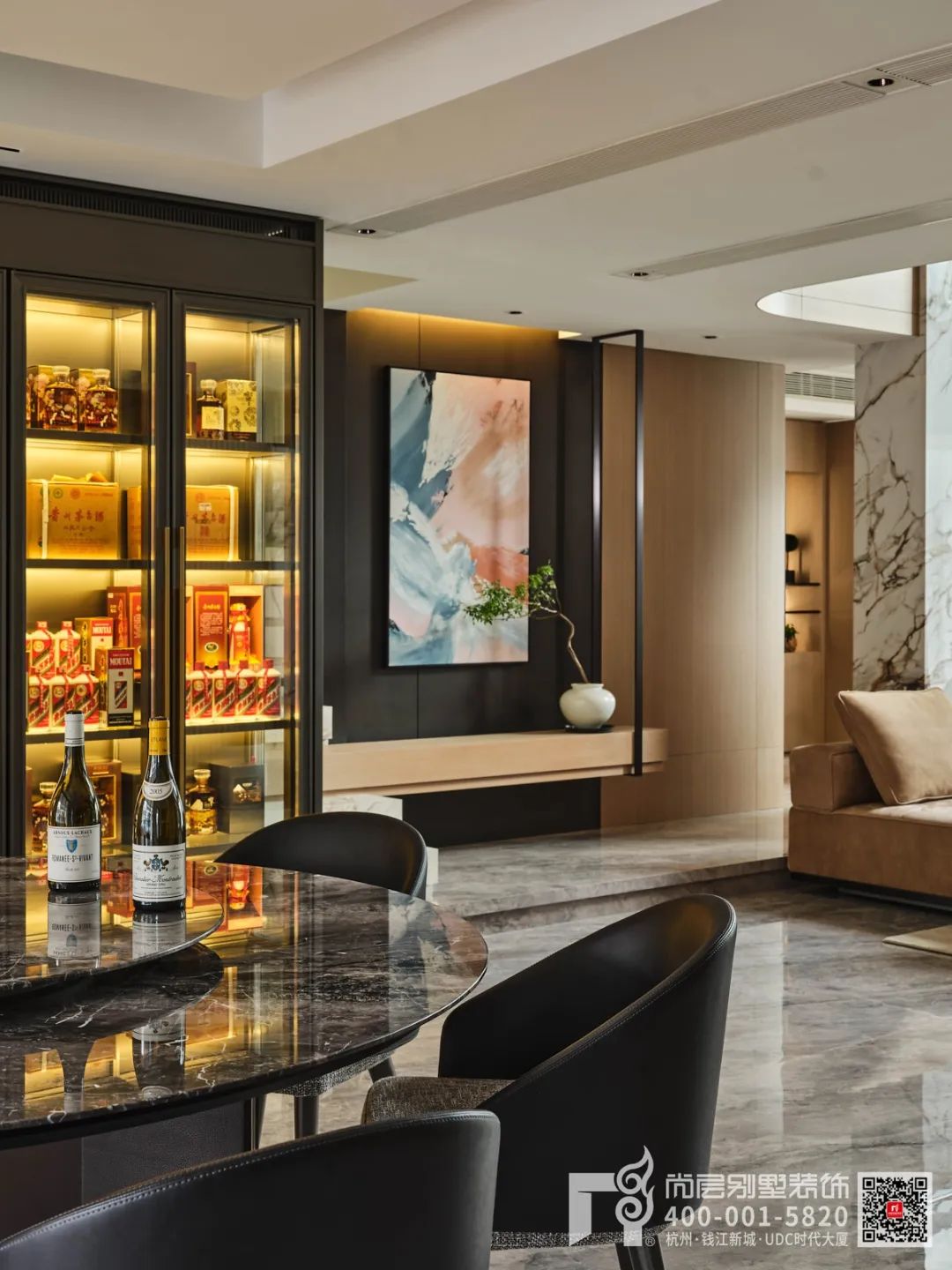 现代轻奢别墅设计丨杭州尚层装饰-39