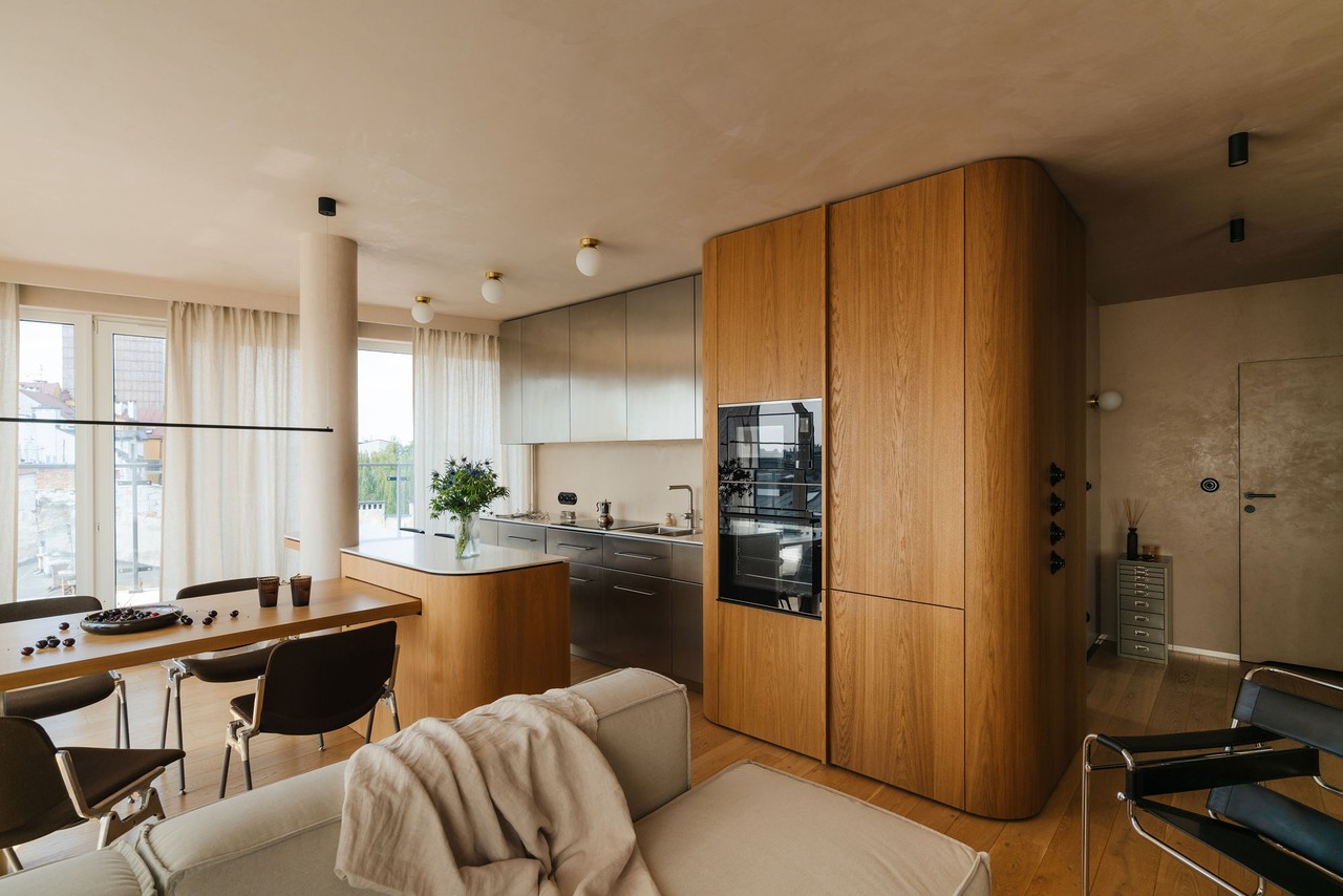 钢铁,玻璃与饰面板·克拉科夫波德戈日51平米现代组合住宅丨波兰克拉科夫丨Wojtyczka Pracownia Projektowa-6