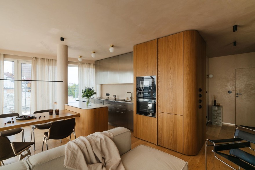 钢铁,玻璃与饰面板·克拉科夫波德戈日51平米现代组合住宅丨波兰克拉科夫丨Wojtyczka Pracownia Projektowa-6