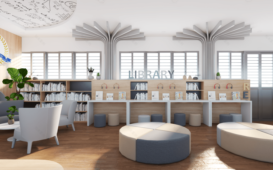 中学多媒体空间改图书馆项目丨越南河内-5