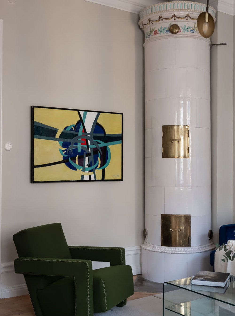 蓝色点缀的温馨斯德哥尔摩公寓-7