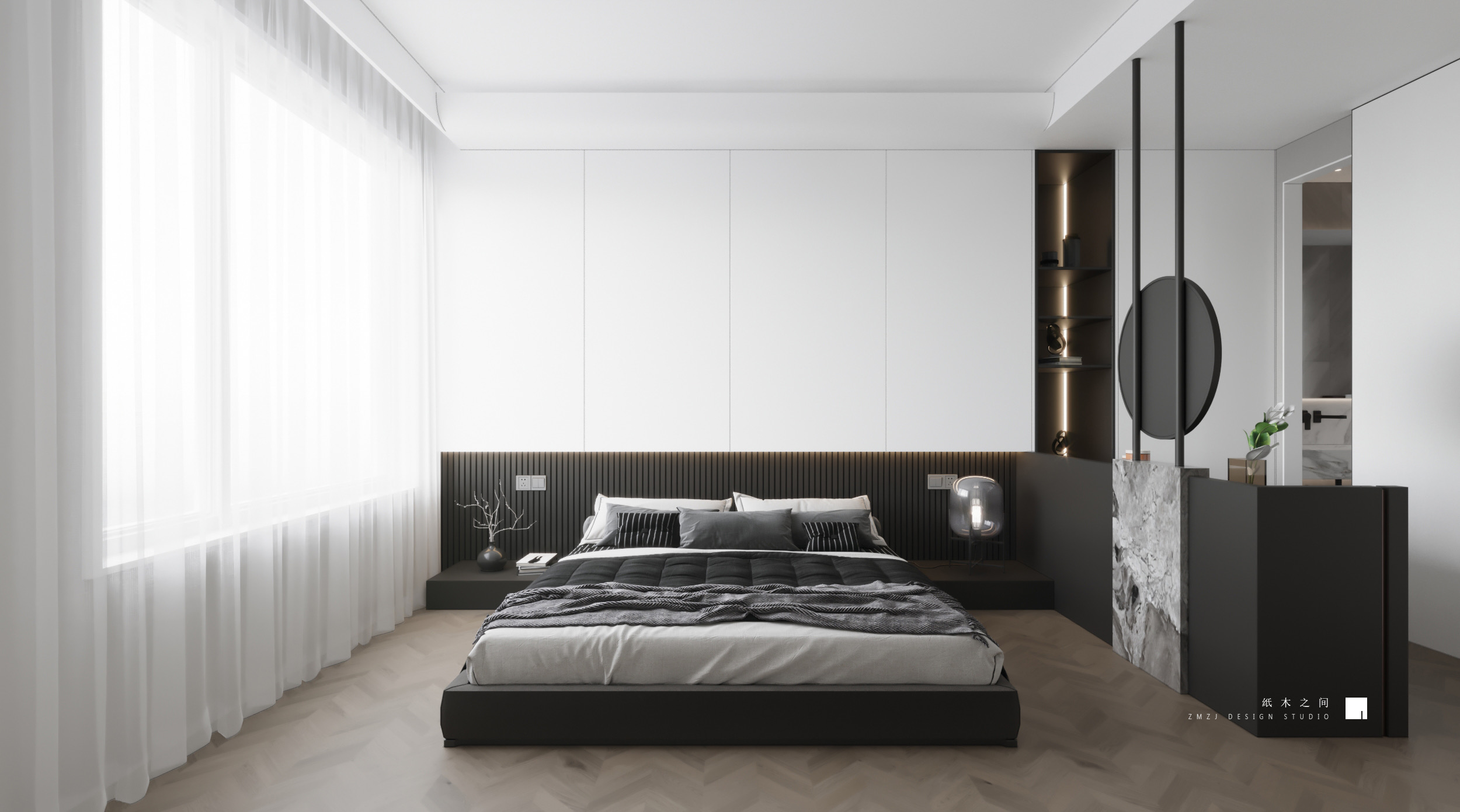 外滩首府极简黑白灰丨中国哈尔滨丨纸木之间设计研究室-9