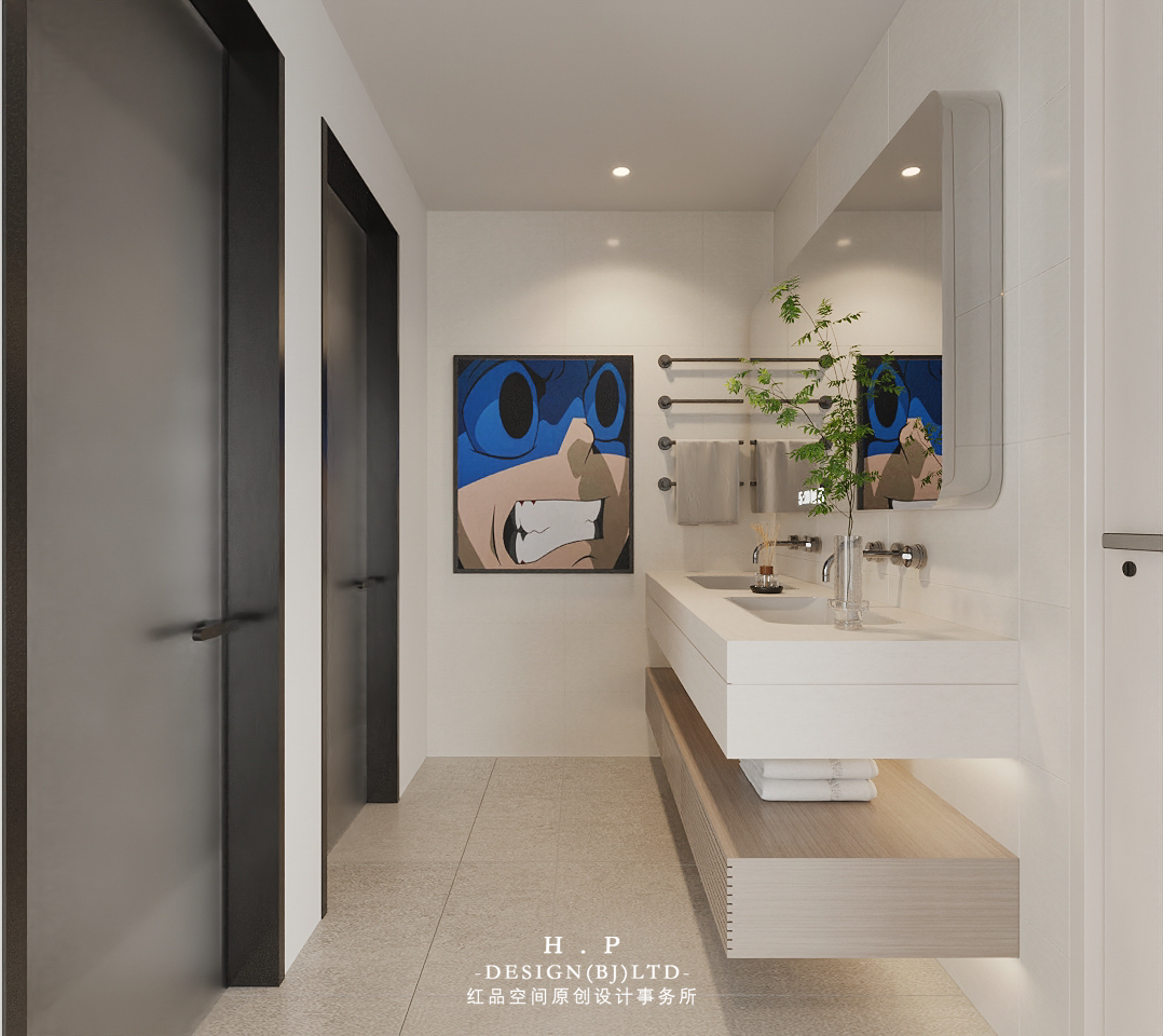 90㎡二孩家庭空间布局设计丨中国北京丨红品空间原创设计-33