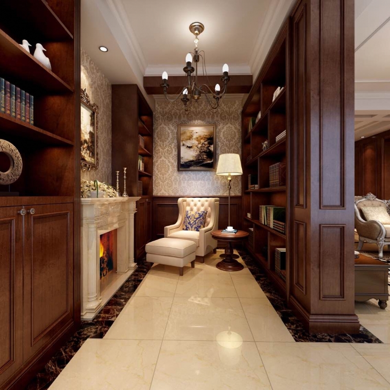 浦江华侨城120平三居室美式风格装修-5