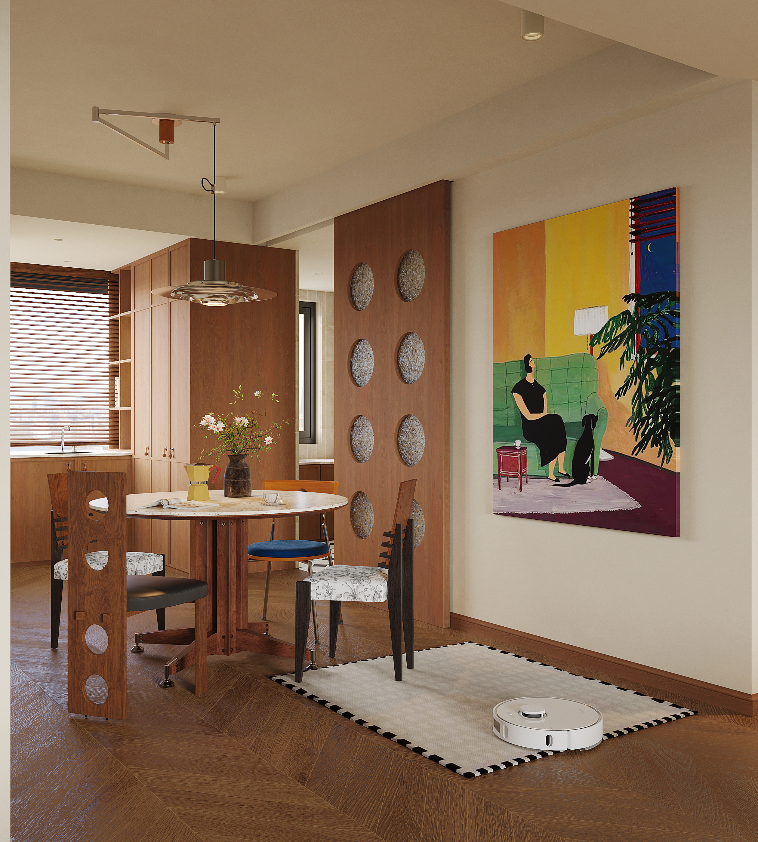 一个中古包豪斯多巴胺颜色的家 -6