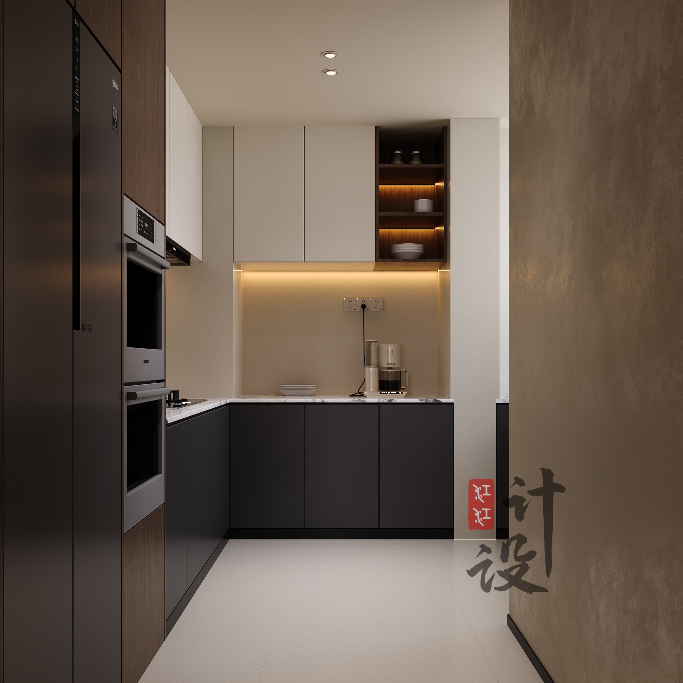 哎呦设计表现·中古风复式洋房丨哎呦视觉-6