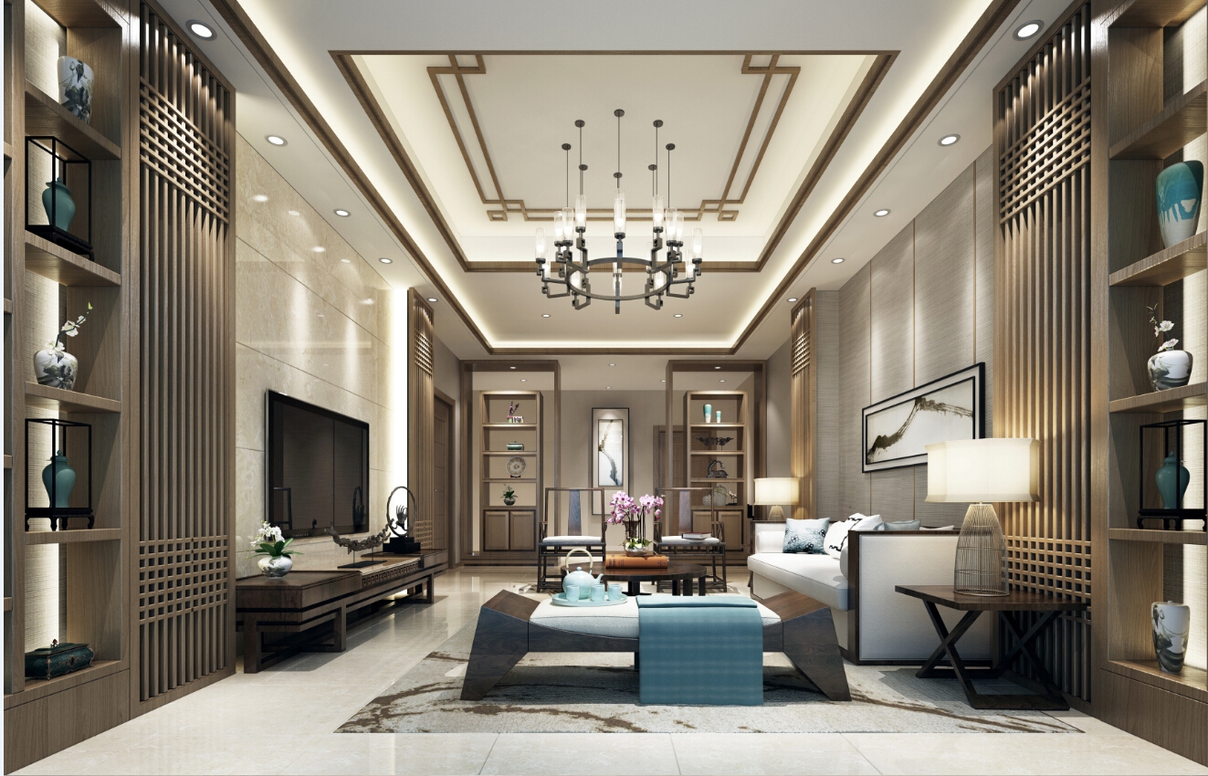 新中式 中式古典 奢华家装别墅样板房-14-33