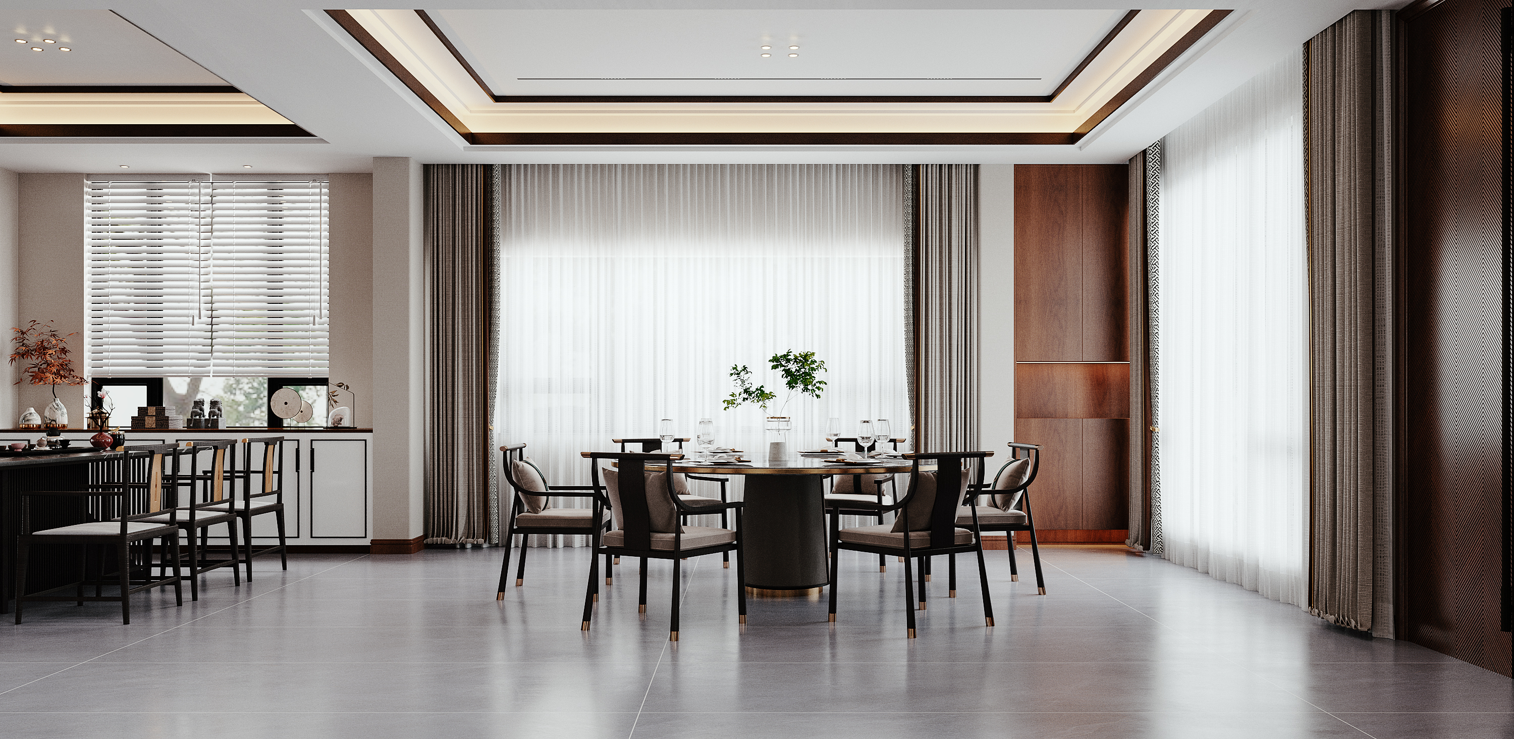 新中式挑空别墅地下室-2