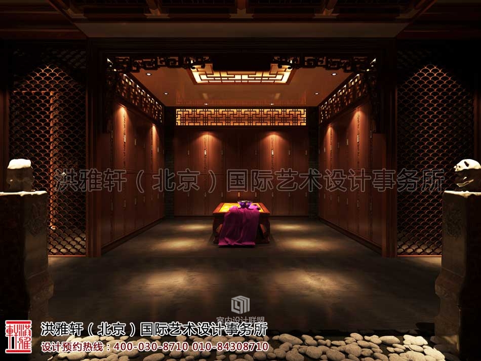 休闲会所古典中式装修 迷离深邃的汉唐古韵-9