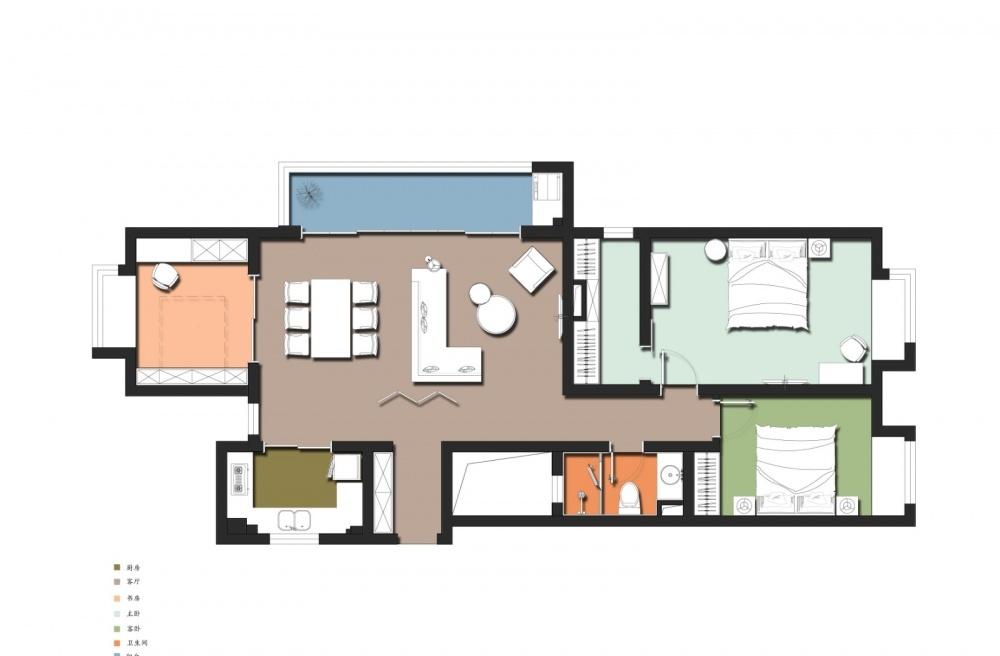 平层二手房翻新记 | 色彩与材质的巧妙搭配-29