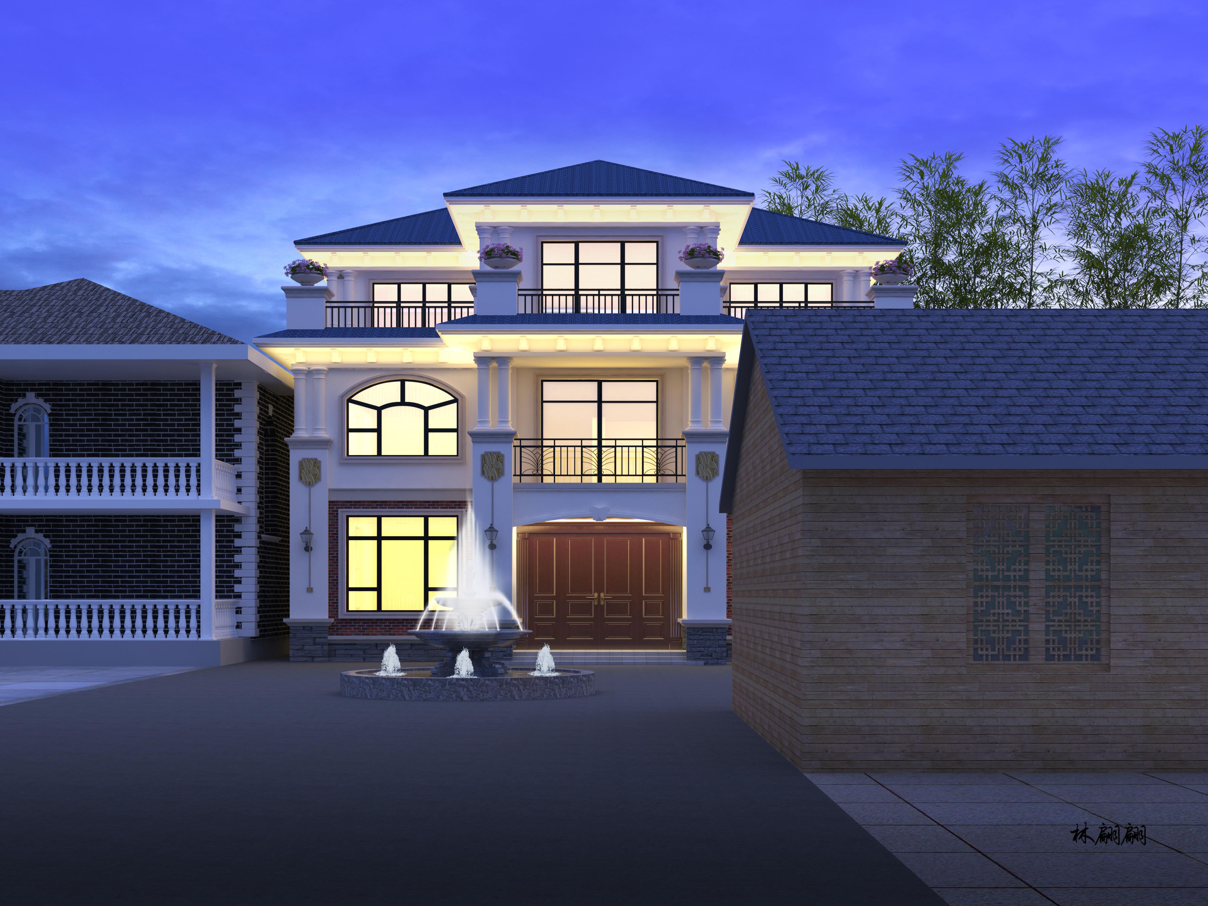 室外效果图|建筑外立面|别墅-6