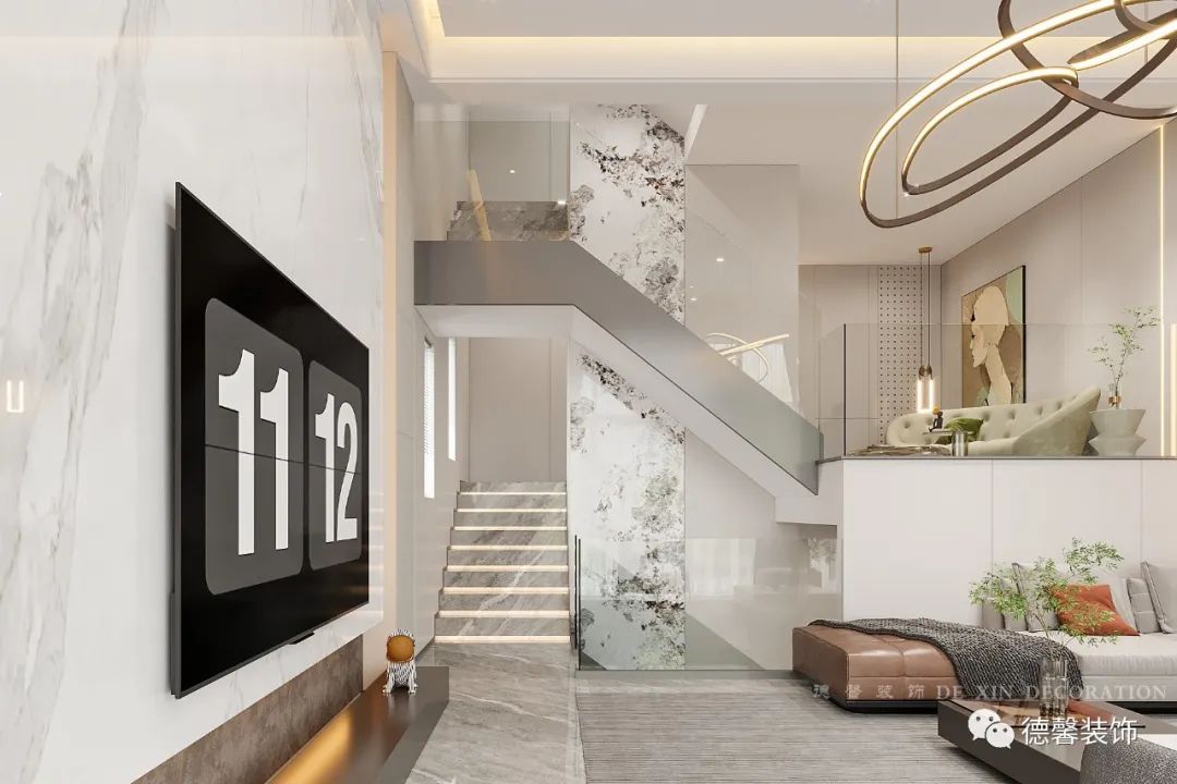 现代轻奢·两代人的温馨居所·峰湖御境别墅设计丨中国广州丨德馨装饰-0