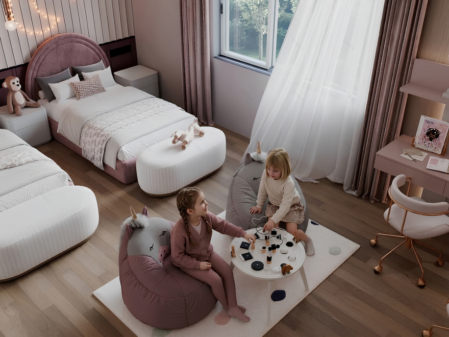 别墅双床儿童卧室-9