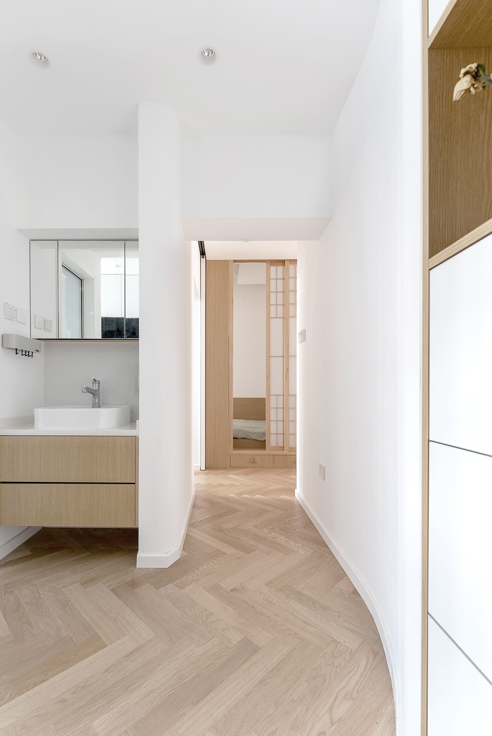 【久栖设计】利用曲线+原木，38㎡小户型爆改两居还能这么有乐趣。-13