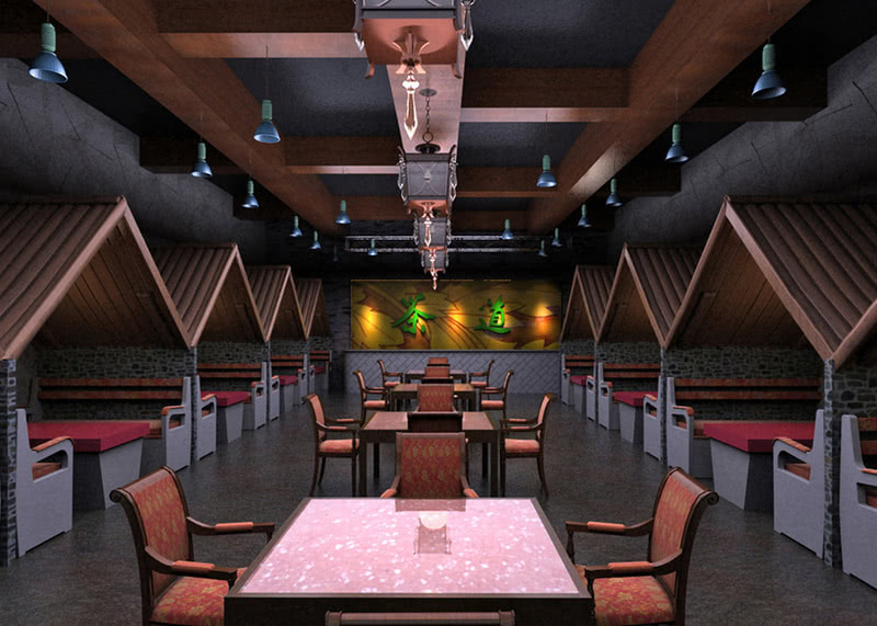 茶馆设计案例效果图-7