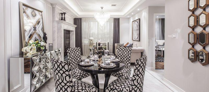 《万锦·紫园》新古典风格样板间 | 黑白灰与橘色的艺术碰撞-8