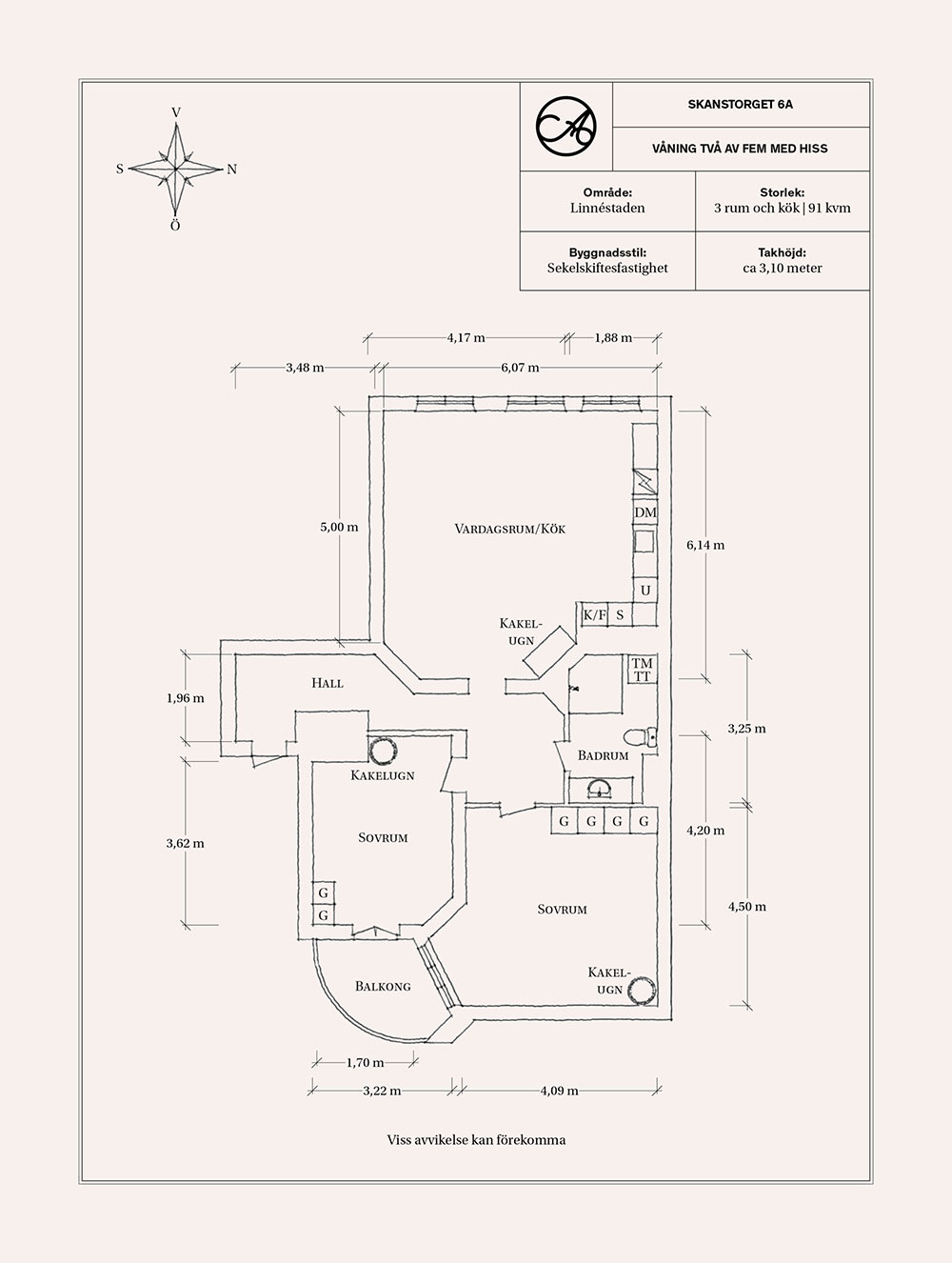 瑞典哥德堡优雅公寓 | 木质厨房与柔和色彩的完美结合-31
