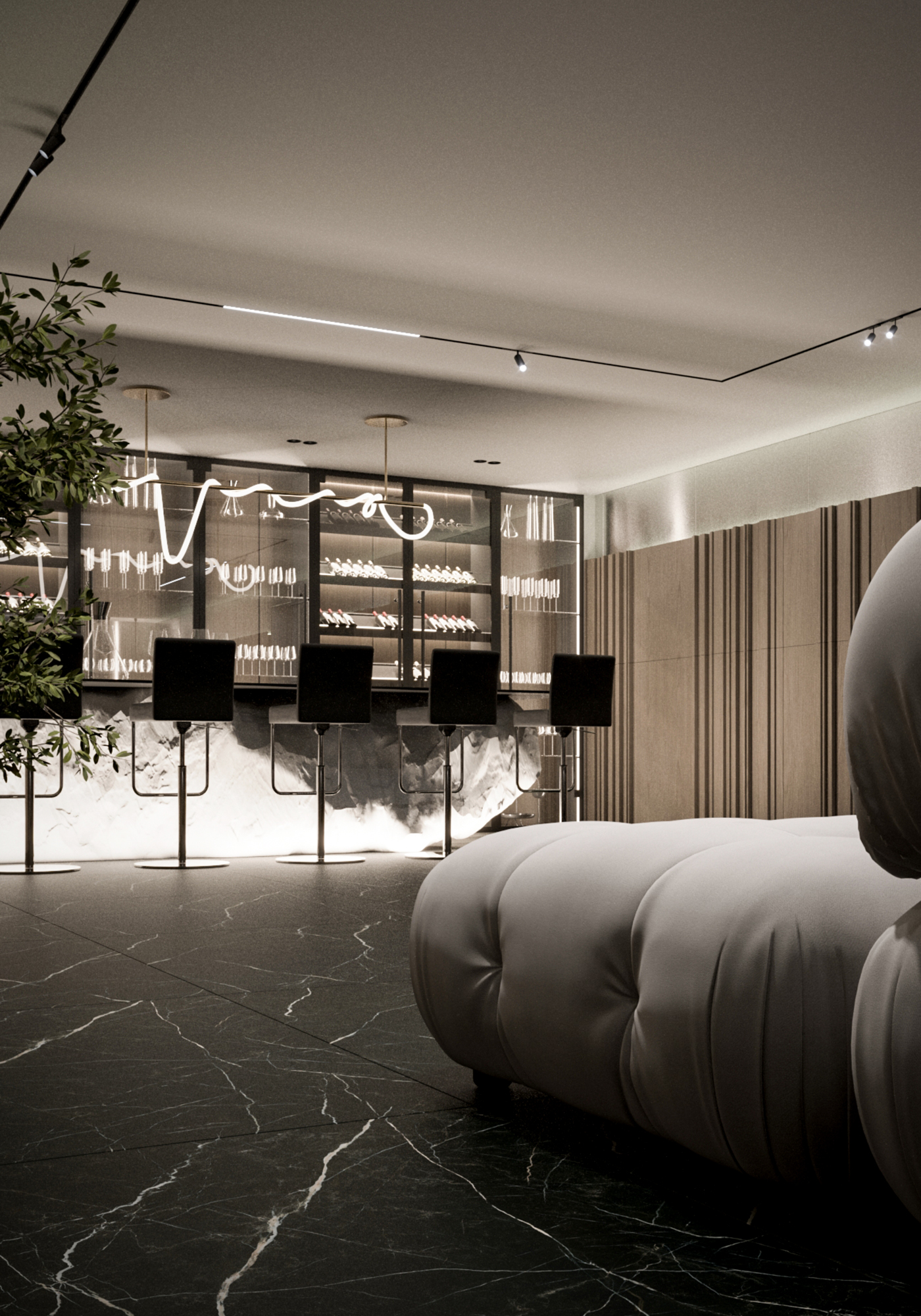 私人住宅内的葡萄酒吧及卡拉OK厅室内设计丨乌克兰罗夫诺丨Beloshchuk Design Studio-15