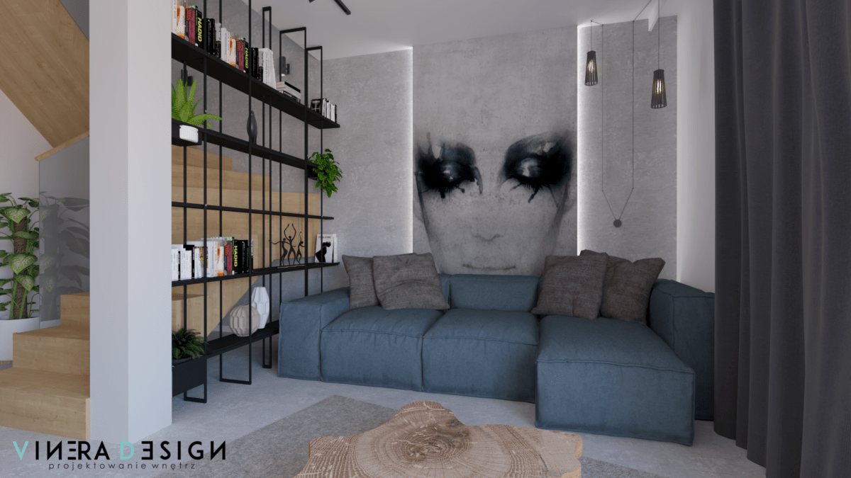 工业风格住宅一层室内设计-31