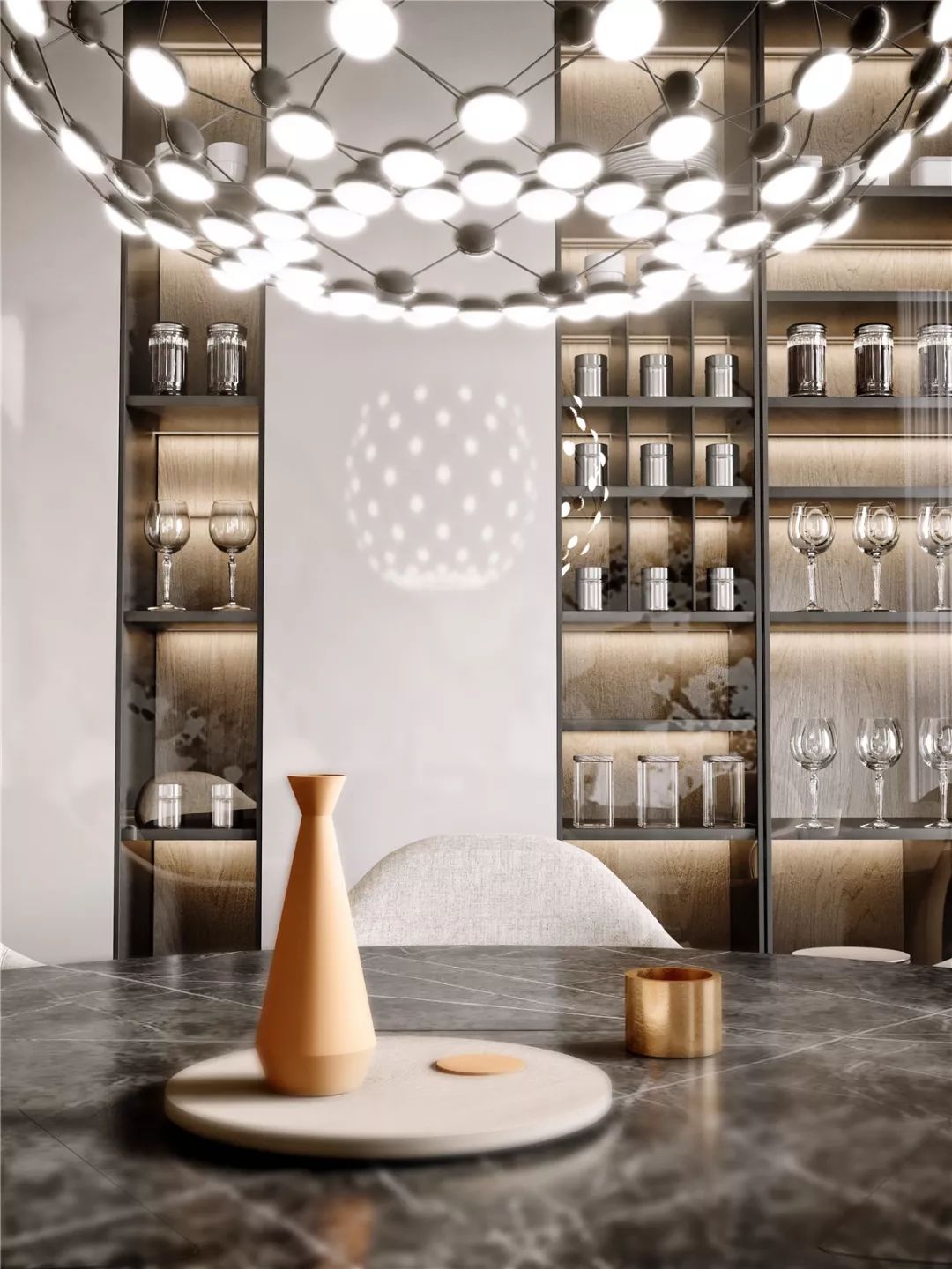 删繁就简的当代轻奢 | 东莞约 490 平米空间设计案例-34