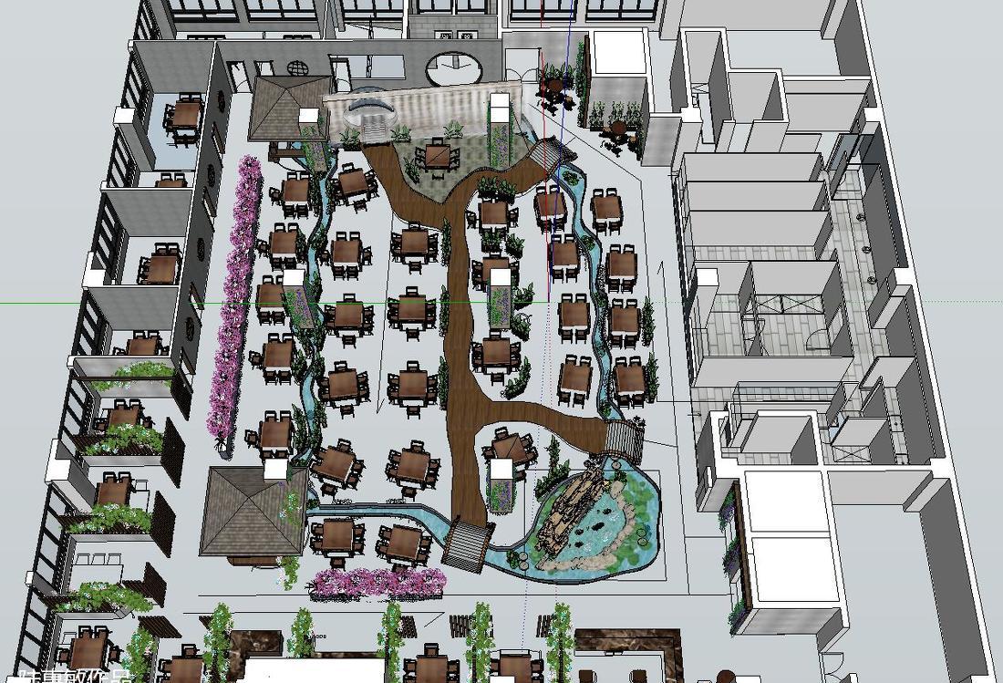 
大牧飞沙，环岛纯绿色植物1000平饭店设… -17